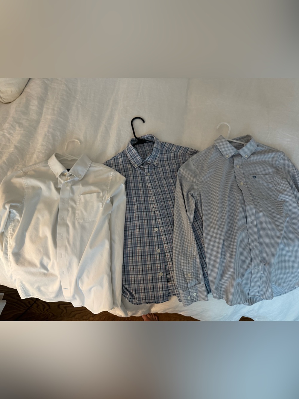 Southern Tide Boys White and Blue Button-Down Shirt Trio